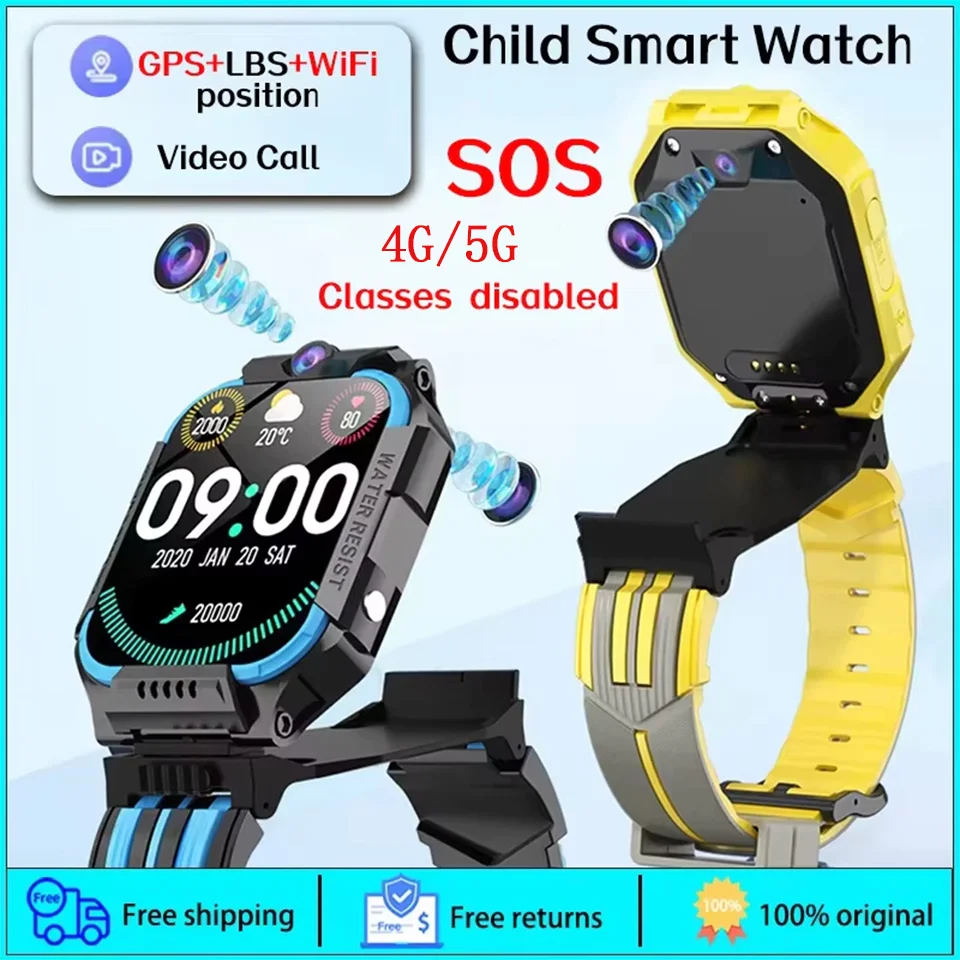 

Новые умные часы для Xiuomi Kids 5G SOS GPS местоположение SIM-карта вызов камера детские умные часы 1,83 дюйма WIFI водонепроницаемые часы подарок
