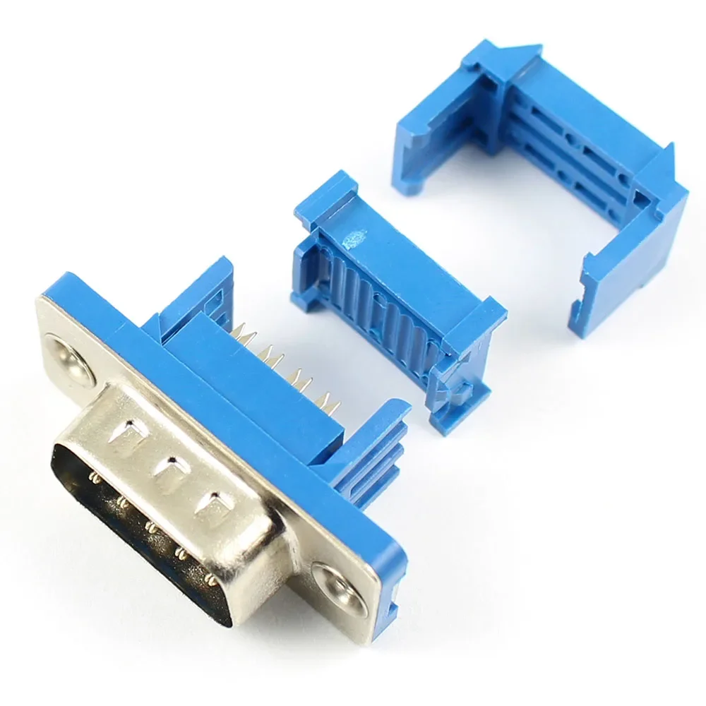 5pcs D-SUB IDC Connector 9 15 25 37 Pin Male Female Shielding Cover Adapter For Flat Cable DB9 DB15 DB25 DB37 9P 15P 25P 37P
