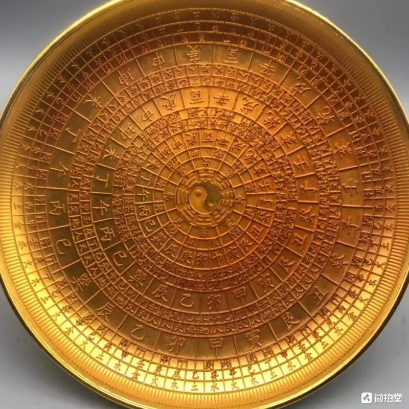 

【Алюминиевый материал】Винтажная тарелка Багуа с пятью элементами, украшение для входа, ретро тарелка, схема тай-чи, антикварное игровое украшение