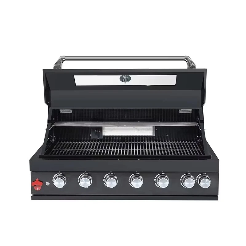 Outdoor Party Kitchen Cooking Stainless Steel 304 Built-in BBQ Gas Grill with 6 Burners & 1 Side Burner Garden Outdoor Parties