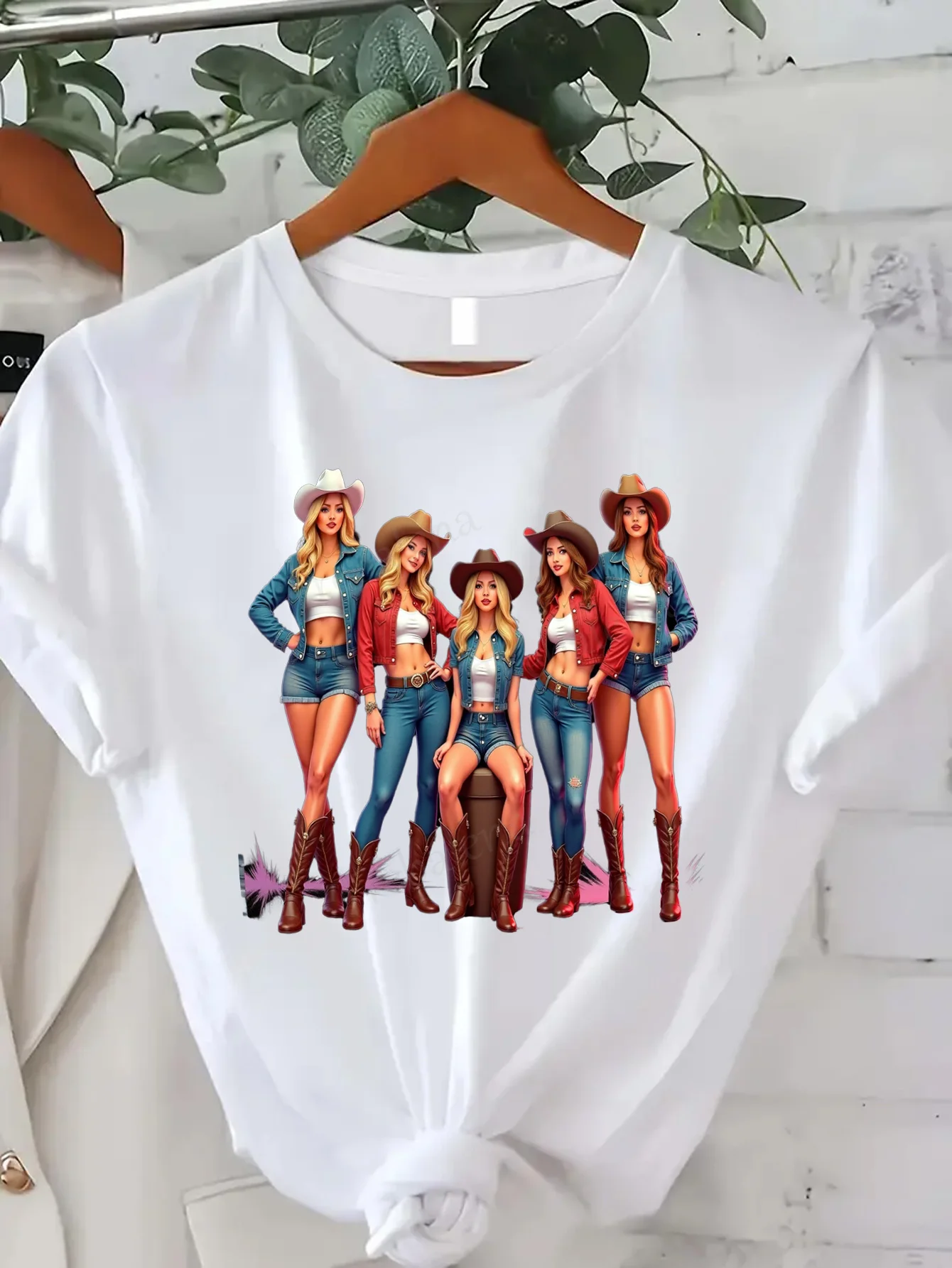 

Женская футболка Cowgirl Gang в западном стиле Сексуальная женская футболка для вечеринок и фестивалей