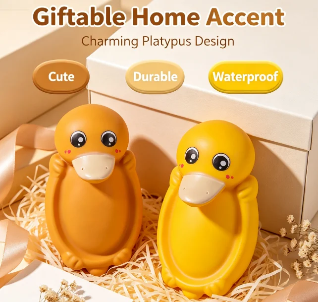 Cute Platypus Shaped Soap Dish, Waterproof Draining Soap Holder, Creative Cartoon Soap Storage Tray, Durable Bathroom Home Decor Accessory