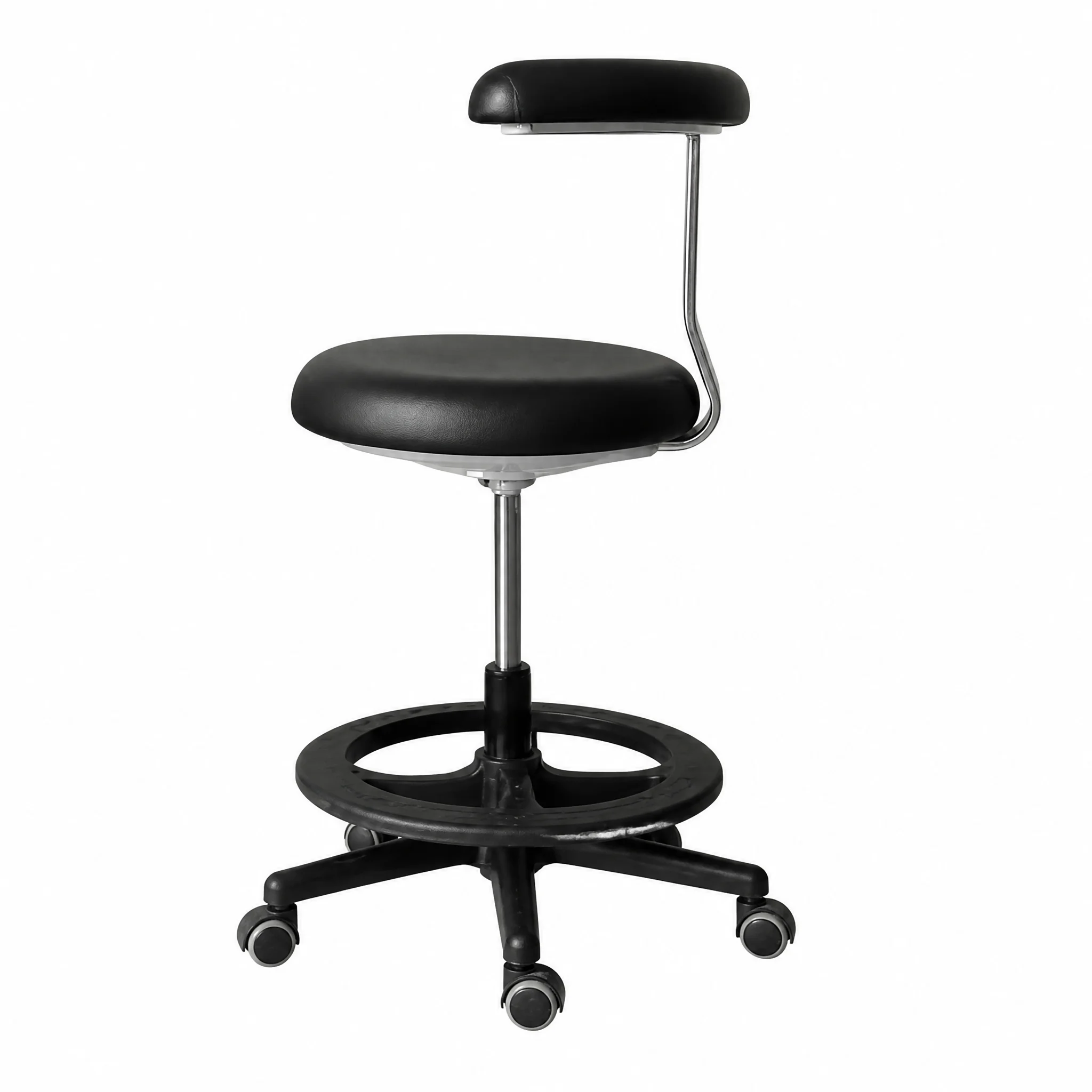 Medical Lab Chair - Nowoczesny, obrotowy stołek z podłokietnikami, pierścieniem