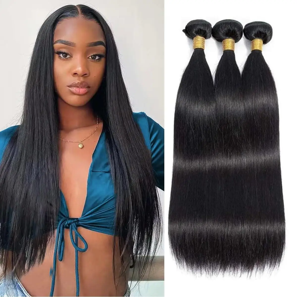 10A Human Hair Bundles 18 20 22 Inch Straight Bundles Human Hair 100% Unprocessed Brazilian Virgin Weave