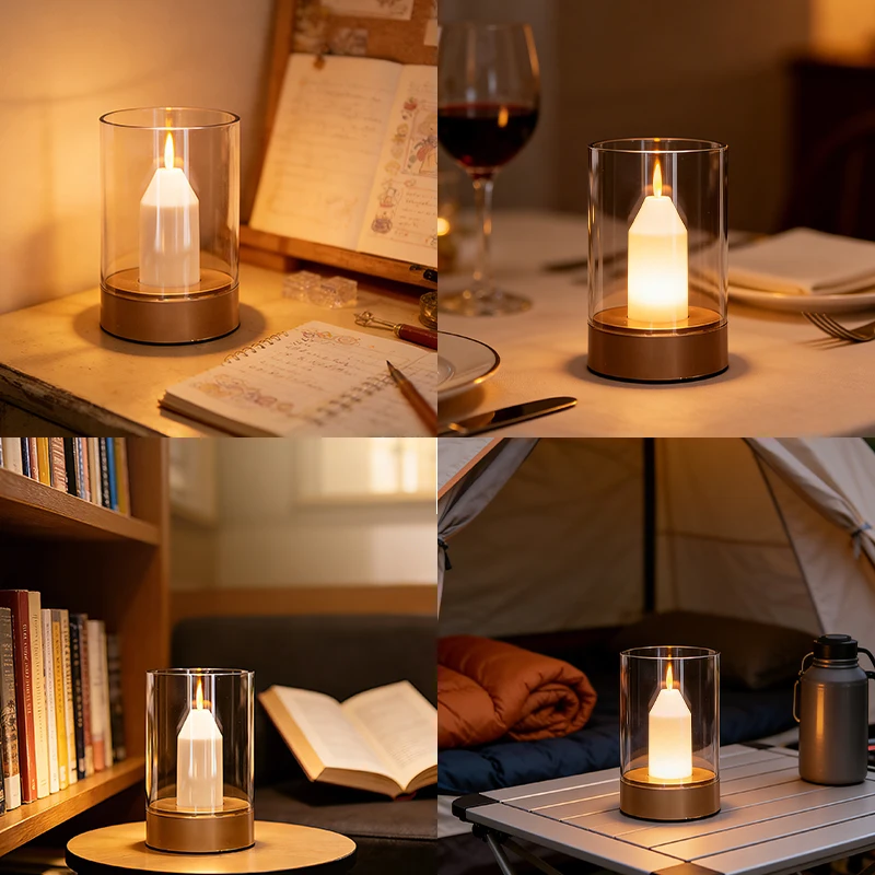 Rechargeable LED Candle Light Motion Sensor Dimmable Warm White Swinging Flameless Candle Home Party Holiday Decor Perfect Gift
