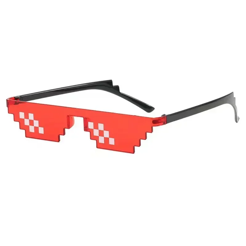 

2025 new Mosaic shaped sunglasses funny party glasses anime pixel sunglasses personality Women fashion code sunglasses