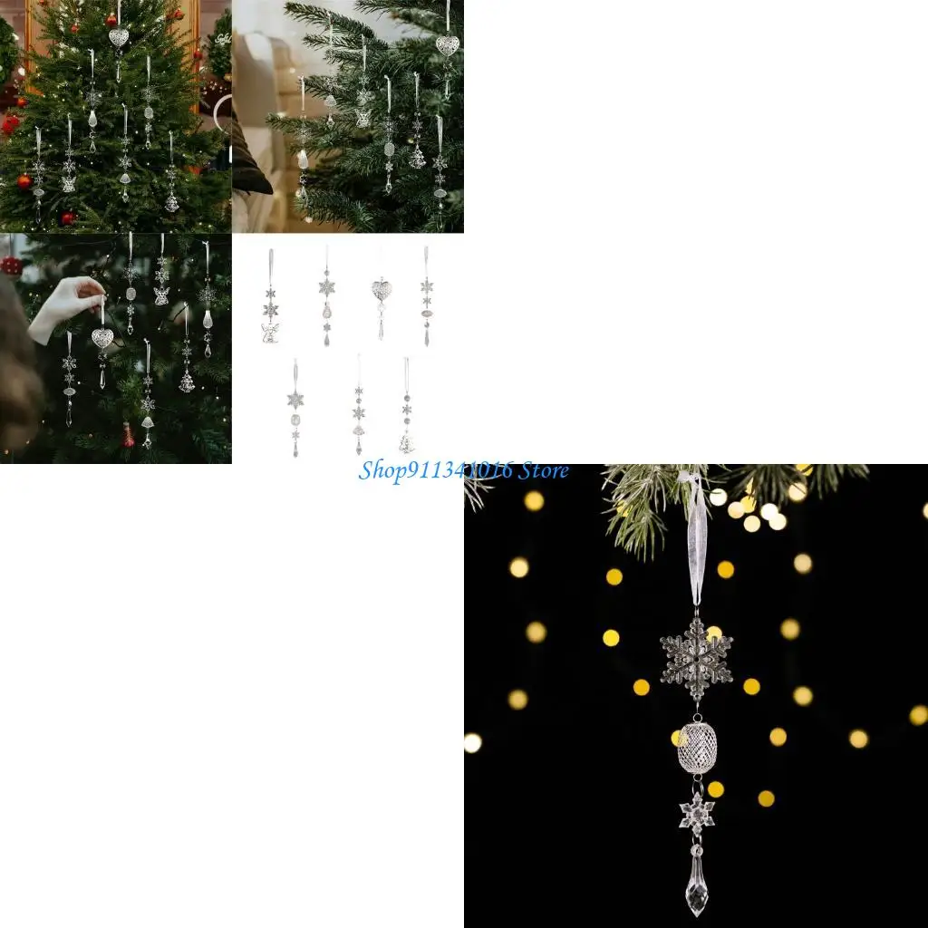  Transparent Acrylic Christmas Tree Ornament Shatterproof Hanging Decors Durable Holiday Decoration For Family Party