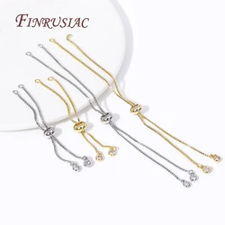Wholesale 18K Gold Plated Box Chain Bracelet Component with Silicone Insert Beads For DIY Necklace Jewelry Making Accessories