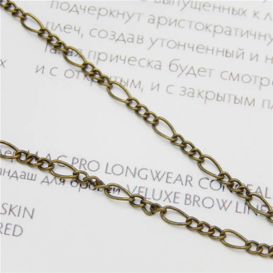 5M Antique Style Bronze Necklace Jewellry Chain Finding Retro Pendant Accessories 5*2MM