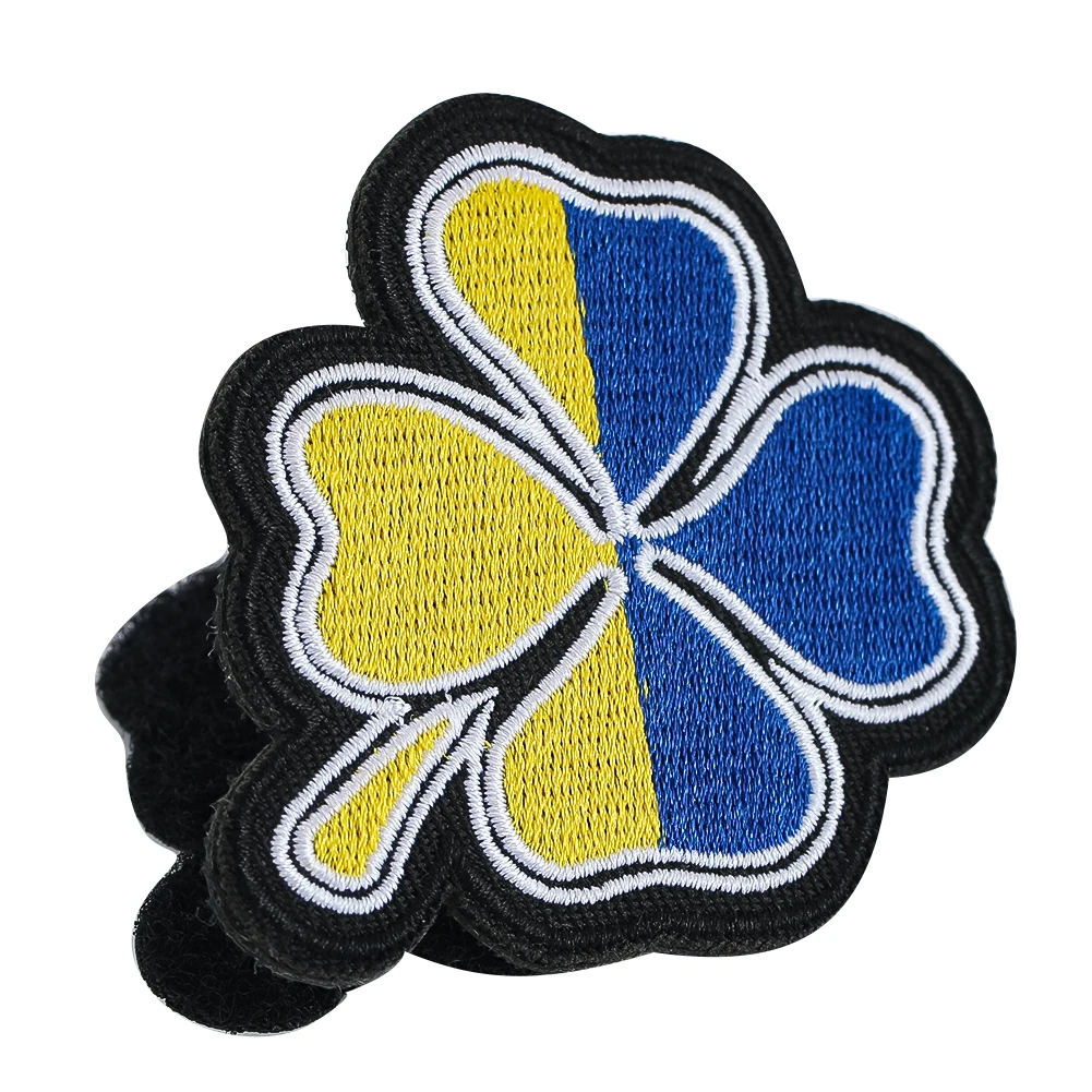 Embroidery Four-leaf Clover Magic Patch Adhesive Fastener Tape Patches for Clothing Badge DIY Sewing Apparel Craft Accessories