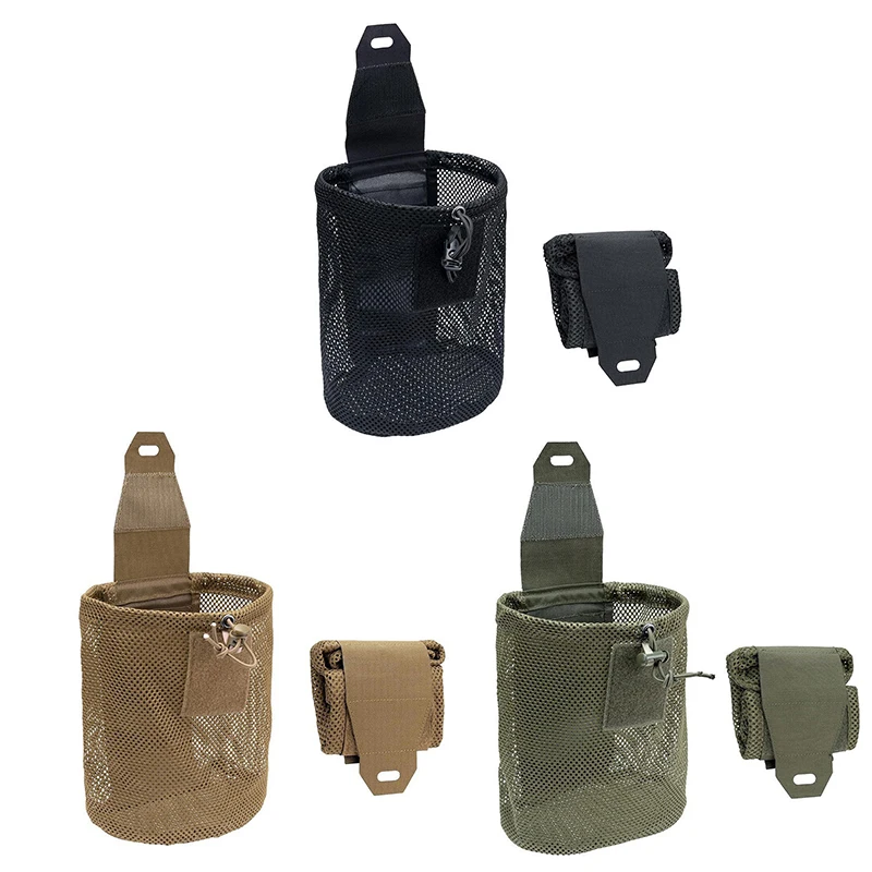 Hunting Bag Micro Folding Compact Dump Pouch Mini Foldable Mesh Bag Molle System Storage Bag Outdoor Sport Camping Hiking