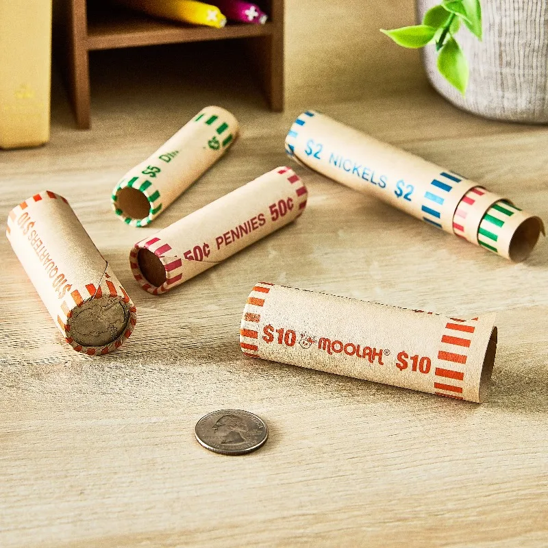 Assorted Coin Wrappers, Assorted Colors, 100 Count