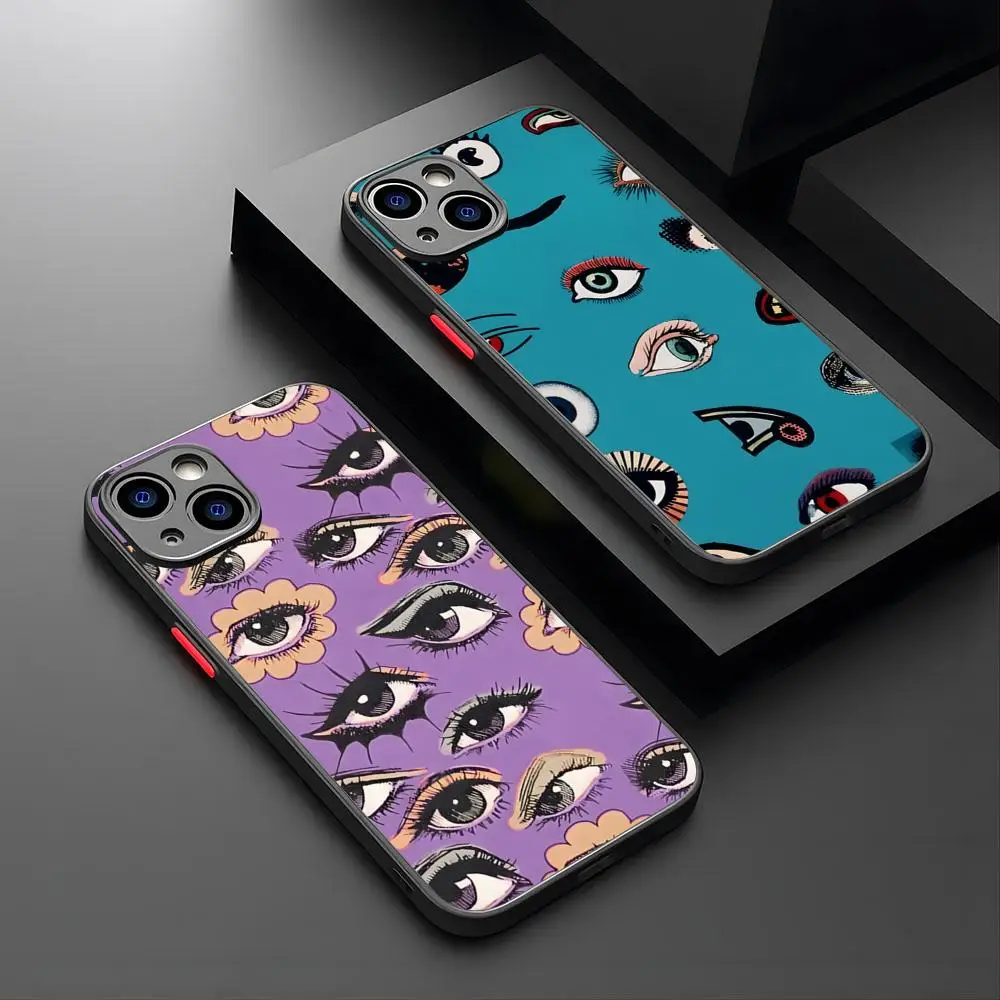 Funda de teléfono con Collage de Ojos de setas psicodélicas Trippy, carcasa de lujo para IPhone 16, 15, 14, 12, 13, 11 Pro, XR, XS, Max, Mini, X, 7, 8 Plus, mate Warr