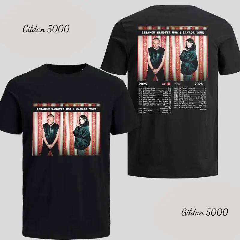 Lebanon Hanover USA And Canada Tour Date 2025 2026 Fan Gifts Two Sides T-Shirt
