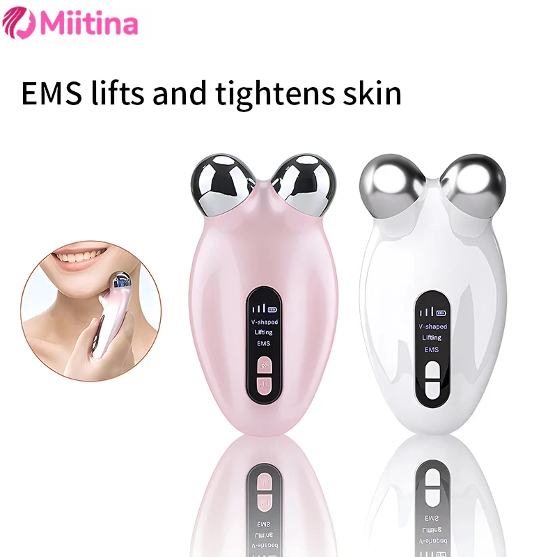 Electric beauty device for home use, facial apple muscle masseter vibration roller massage device, skin rejuvenation and lifting