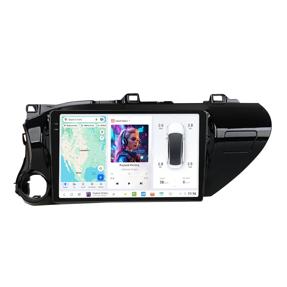 

MEKEDE DUDUAUTO Car Radio 2k Screen Car-play Android Auto 8core 4G LTE WiFi for Hilux 2015-2020 Cooling Fan