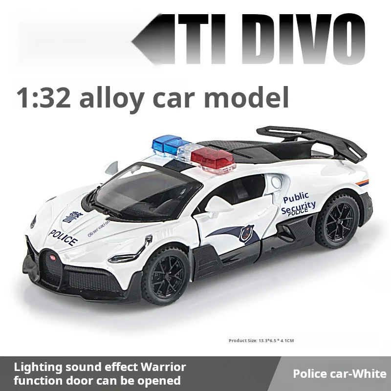

1:32 Lambor LP750 Divo Police Car Model Toy Alloy Diecast Simulation Doors Opened Sound Light sport cars Models for Boys Gifts