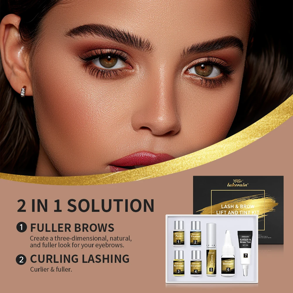 Lash & Brow Lift And Tint Kit Professional Eeylash Curling Brow Dyeing Long Lasting Salon Home Use Makeup Tools Combo