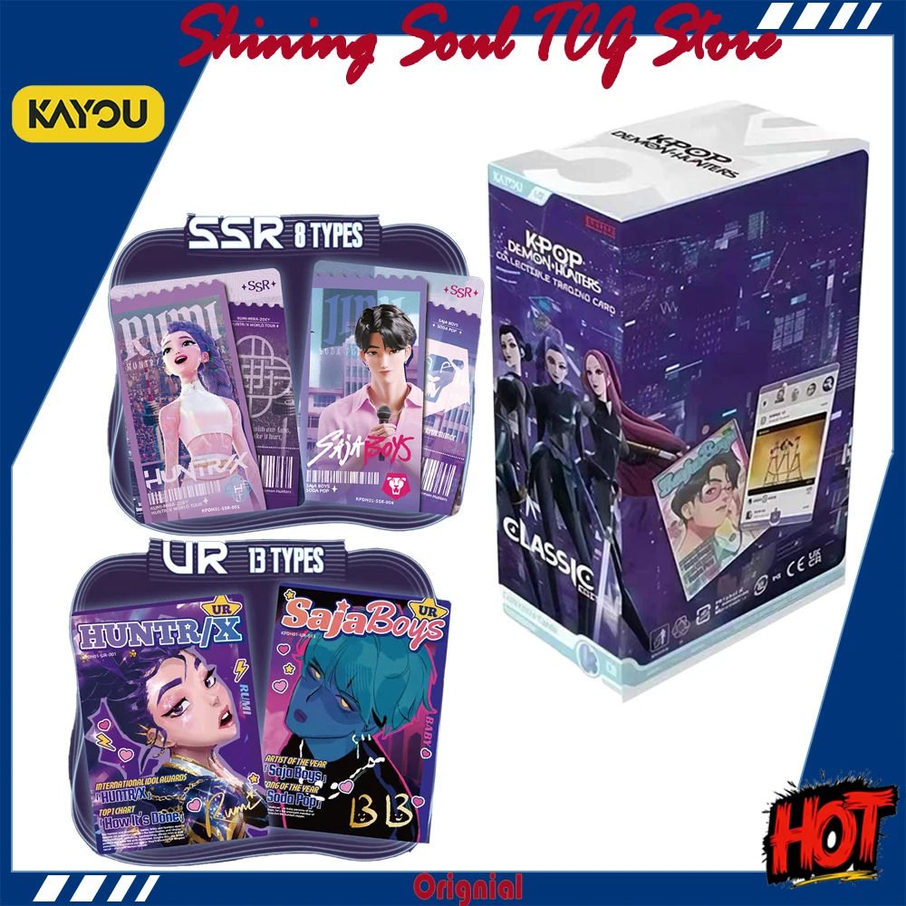 Коллекционные карточки KAYOU K-POP Demon Hunters HUNTR/X Saja Boys Devil Boy Group: Аниме-мерч, коллекционная карта, изысканный подарок, оригинальная коробка