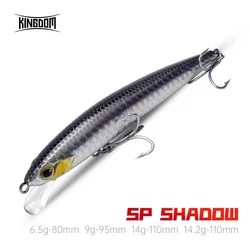 KINGDOM SP Shadow Suspending Minnow sztuczna przynęta wędkarska 6.5g 9g 14g 14.2g Jerkbait woblery Bass Pike Swimbait przynęty wędkarskie