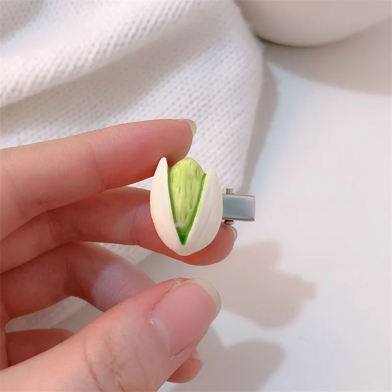 Korean Cute Pistachio Imitation Food Hair Clip Girls Sweet Trend Side Clip Party Accessories Headwear