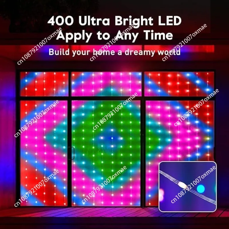 Smart Curtain Light RGB Symphony DIY Text Pattern Point Control Programming Advertising Atmosphere Screen Light Balcony Lantern