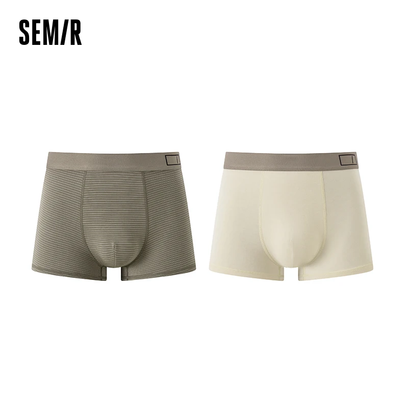 Semir Men Underwear Cotton Breathable Boxers Comfortable Men'S Antibacterial Boxers Soft Skin-Friendly Shorts Spring