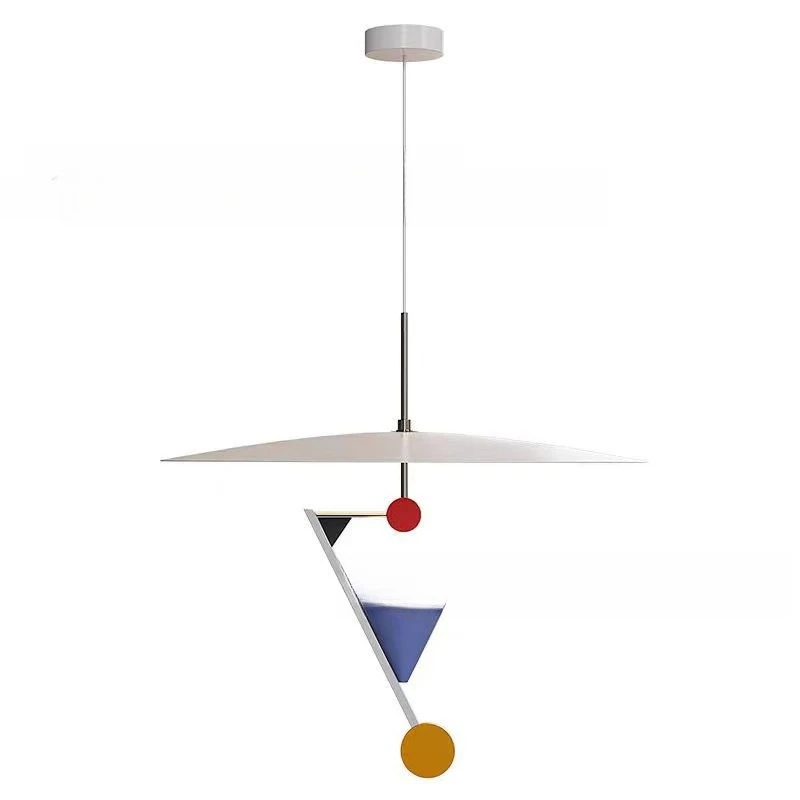 Retro color restaurant bar lamp, modern Nordic study chandelier c