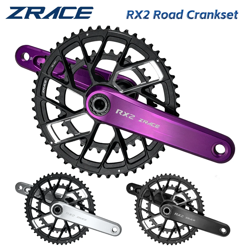 

ZRACE RX2 Road / Gravel Crankset, high-precision CNC machining, ultra-strong alloy shaft, 165/170, 53-39/52-36/50-34/40/42/44T