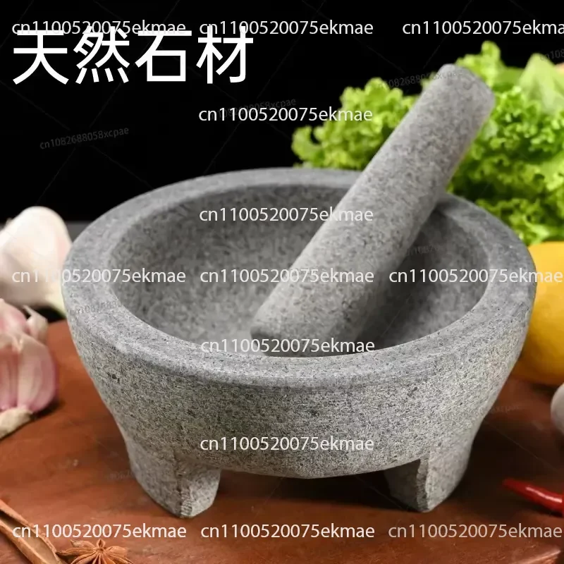 Natural Stone Granite Mortar Pestle for Spices Seasonings Pastes Guacamole