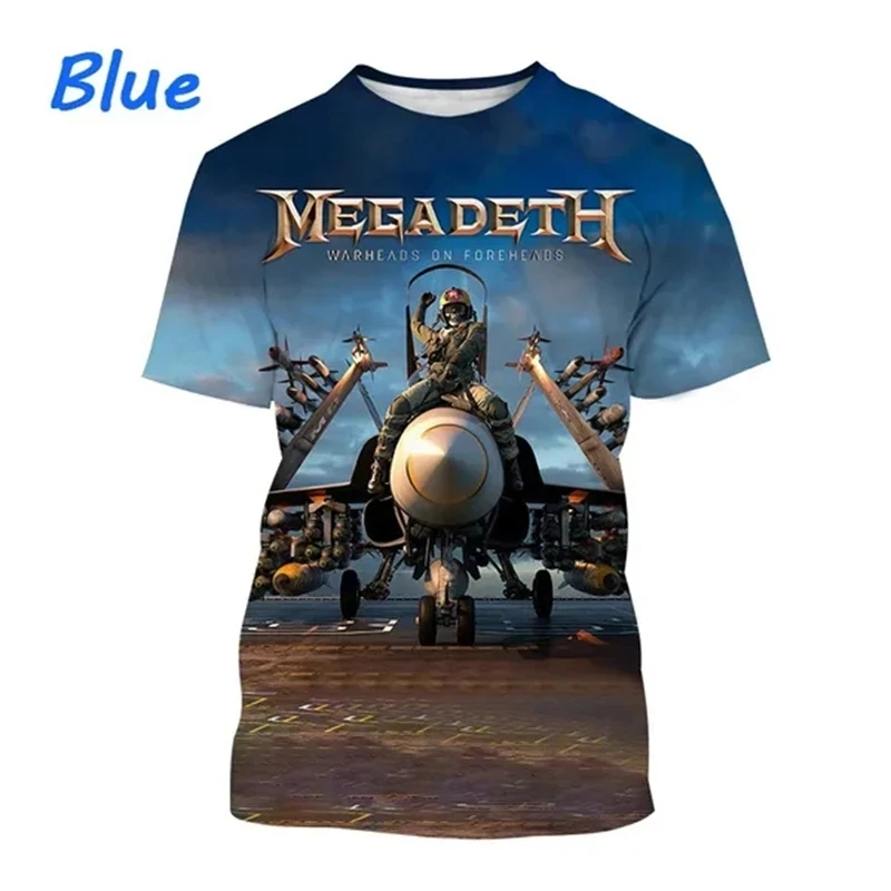 New Fashion Megadeth 3d Printing T Shirts Men Ladies Tops Popular T Shirts Hip Hop Style Short Sleeves Tshirt Boys Vintage Tees