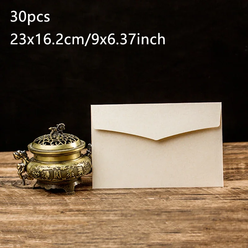 30pcs Envelope 23x16.2cm Small Business Supplies 200g Paper Kraft Postcard Message Packaging Invitation Wedding Stationery