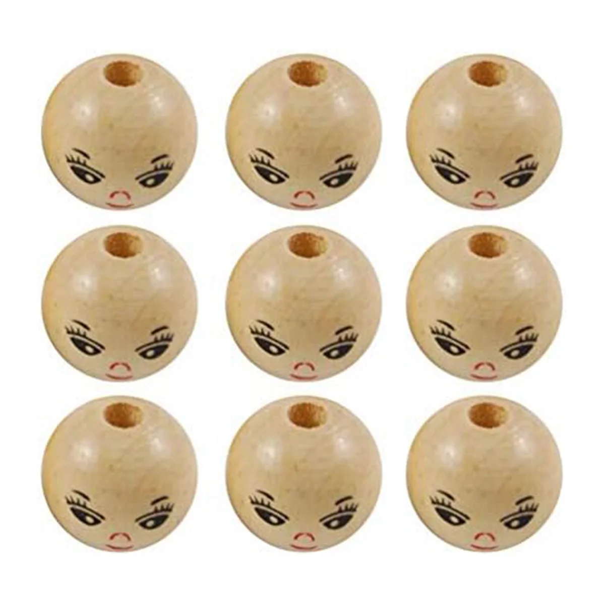 

CXZD-Painted Wooden Beads, Face Spacer Beads, 14mm