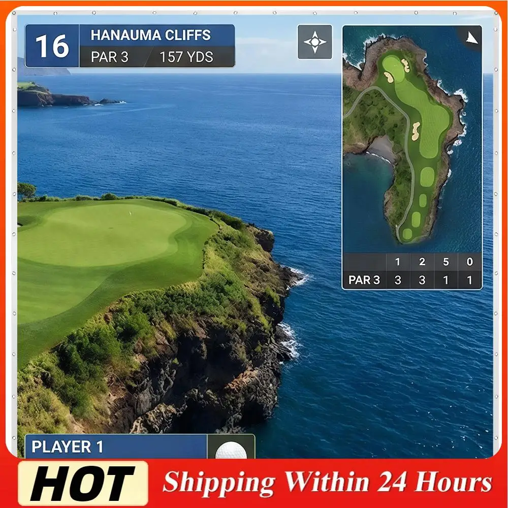 

Экран для гольф-симулятора с банджи-шнурами, фон для тренировок по гольфу для дома, гаража, студии