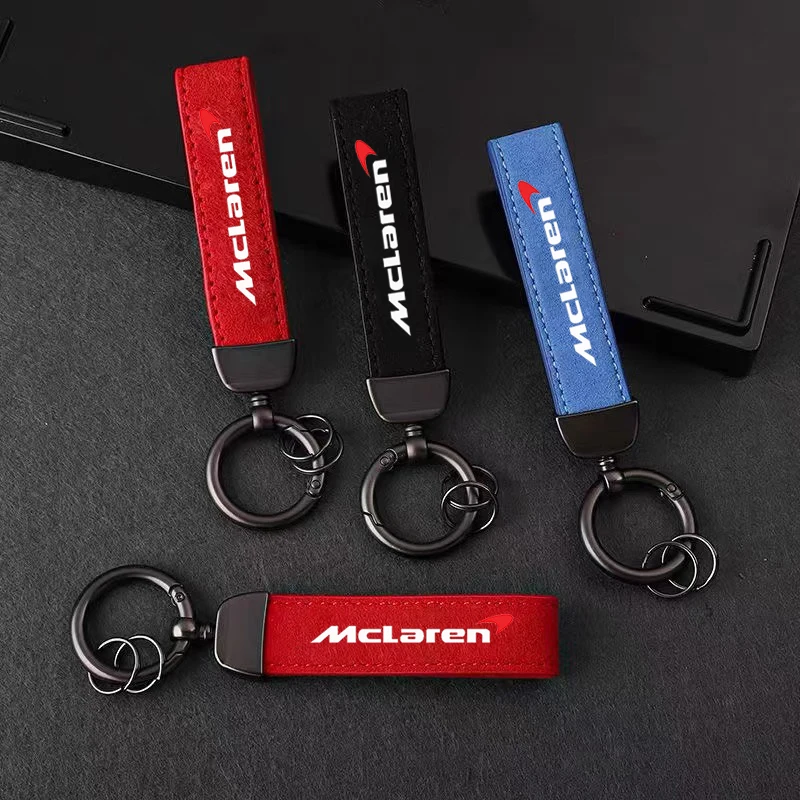 LLavero de cuero con emblema para coche, llavero para vehículo Mclaren 720S GT 570 600LT 540C P1 Alcantara, accesorios para automóvil