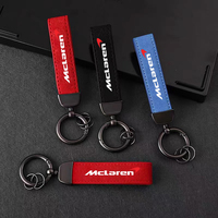 Leather Car Emblem Keychain Auto Vehicle Key Holder Keyring For Mclaren 720S GT 570 600LT 540C P1 Alcantara Auto Accessories