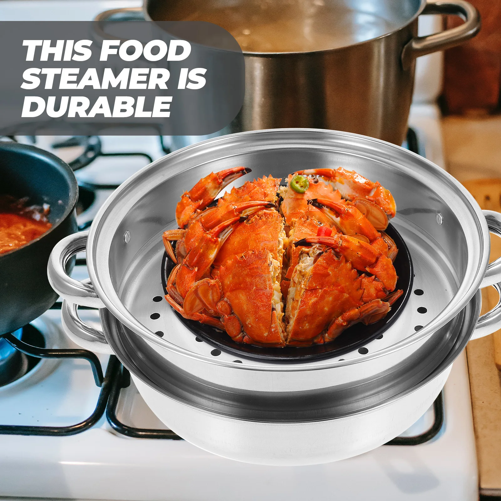 

Толстая двухслойная пароварка, бытовая кухонная пароварка из нержавеющей стали, легко чистится для рисоварки Tamale, овощей