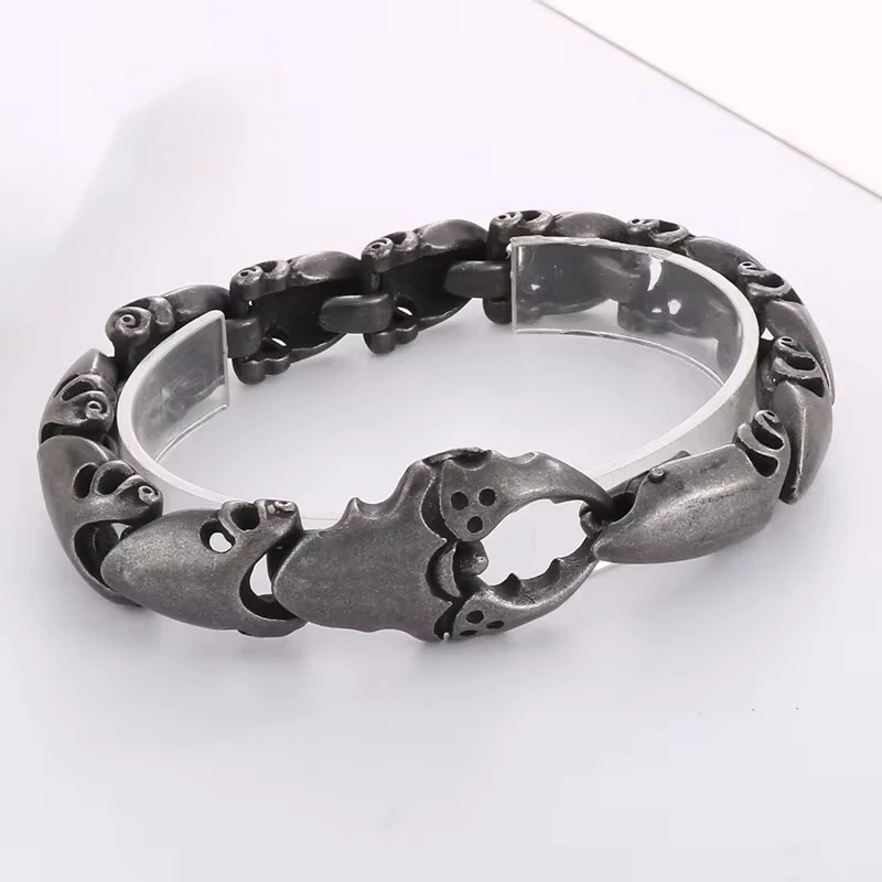 Heavy Crab Pliers Shaped Gothic Bracelet for Men Stainless Steel Men's Bracelets Punk Anime Jewelry Hapiship Boy Gifts