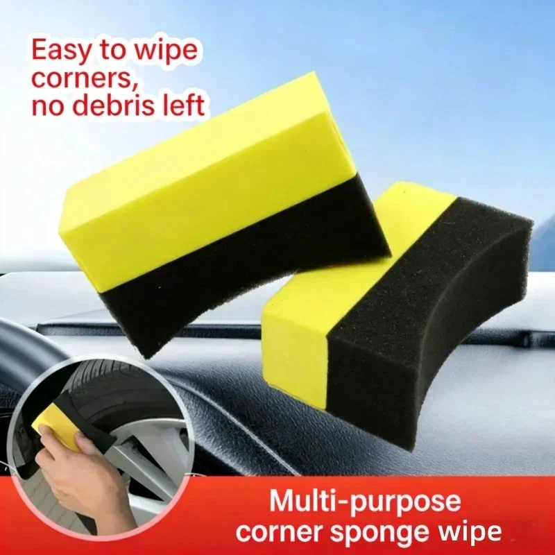 2-10Pc Car Tire Wax Polishing Sponge Brush Paint Surface and Interior Corner Cleaning Sponge Waxing and Polishing Care Sponge