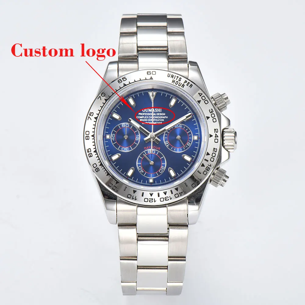 OUMASHI VK series 63 Men\'s quartz Watch 316L stainless steel sapphire glass 10bar waterproof  can be customized logo