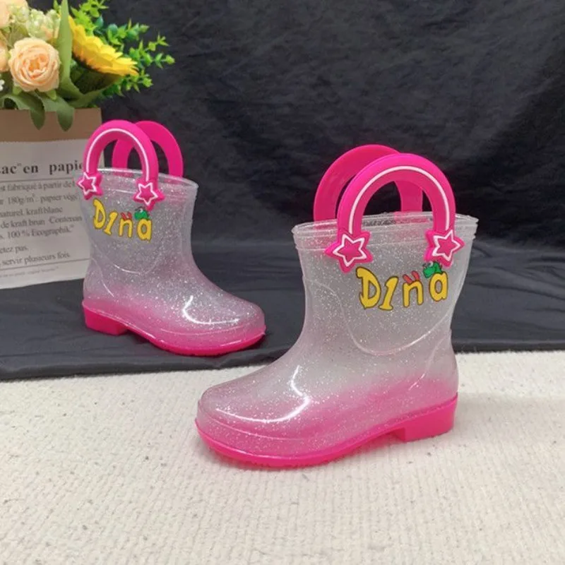 

Kids Waterproof Rainbow Rain Boots for Toddler Preschool Non Slip Rubber Water Shoes Lightweight Warm Outdoor Boots for Girls​