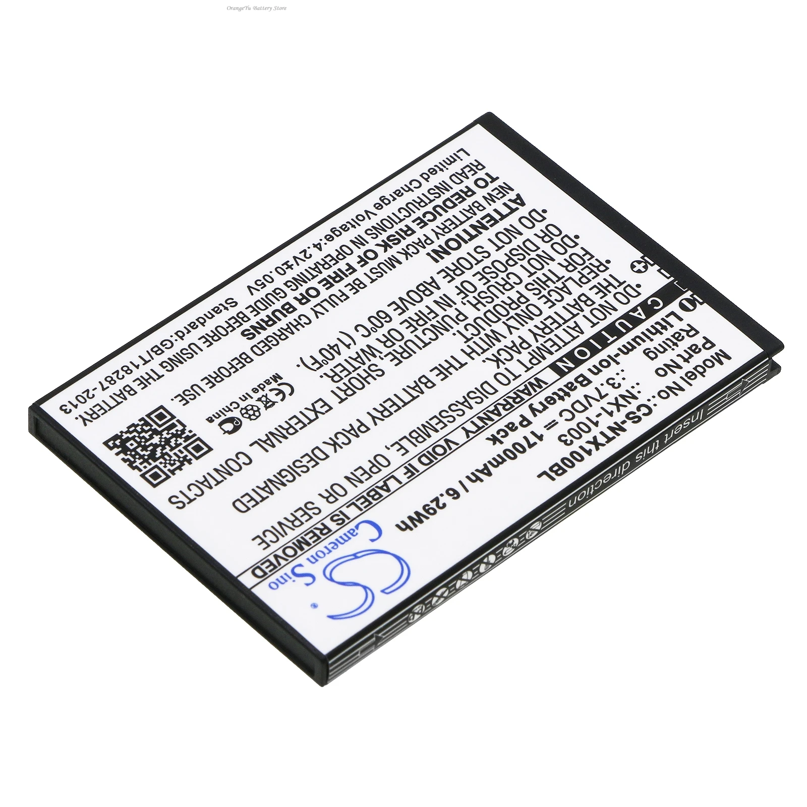 Replacement 3.7V 1700mAh Barcode Scanner Battery 13220091 NAUTIZX1 NX1-1003 for Handheld Nautiz X1