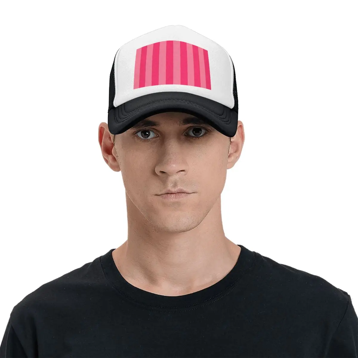 Bold Vivid Vetical Stripped Pattern Cap Casual Mesh Baseball Caps Adjustable Hat Hip Hop Summer Unisex Baseball Hats