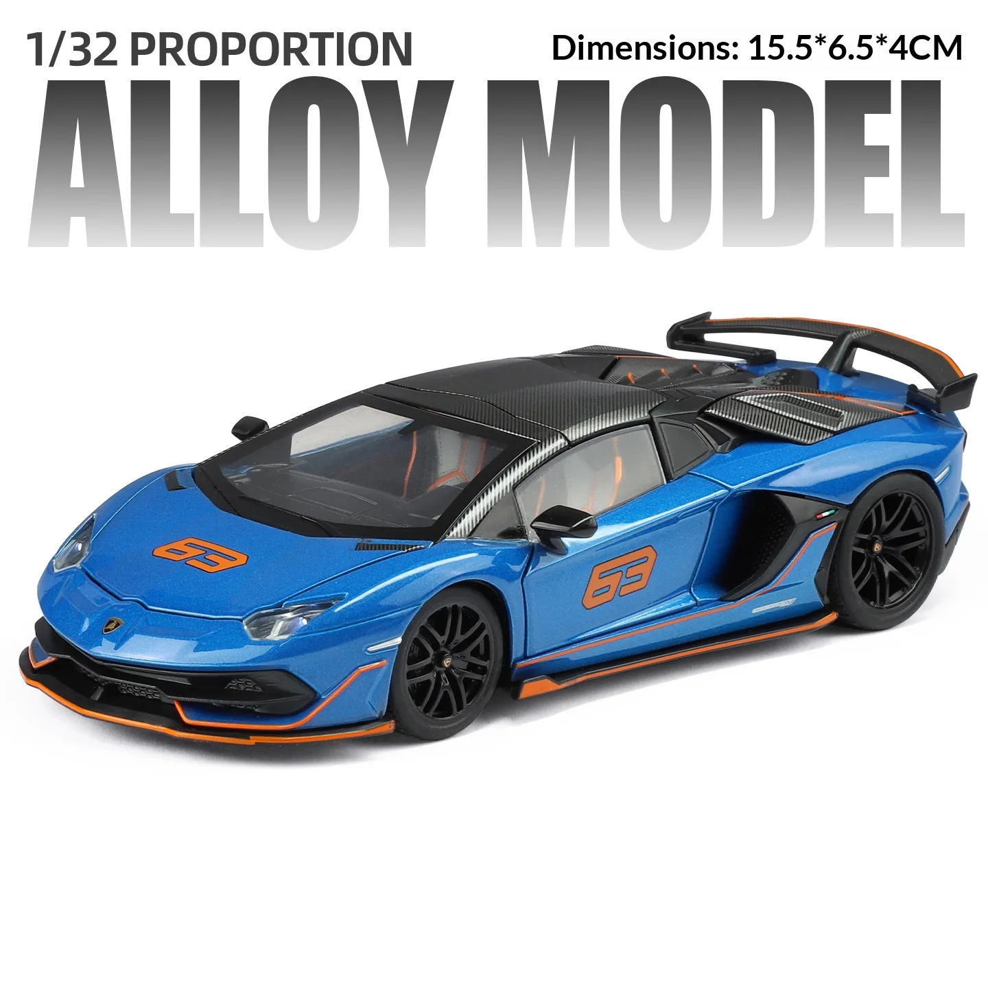 1:32 Lambor Aventador SVJ LP780-4 Sports Car Model Simulation