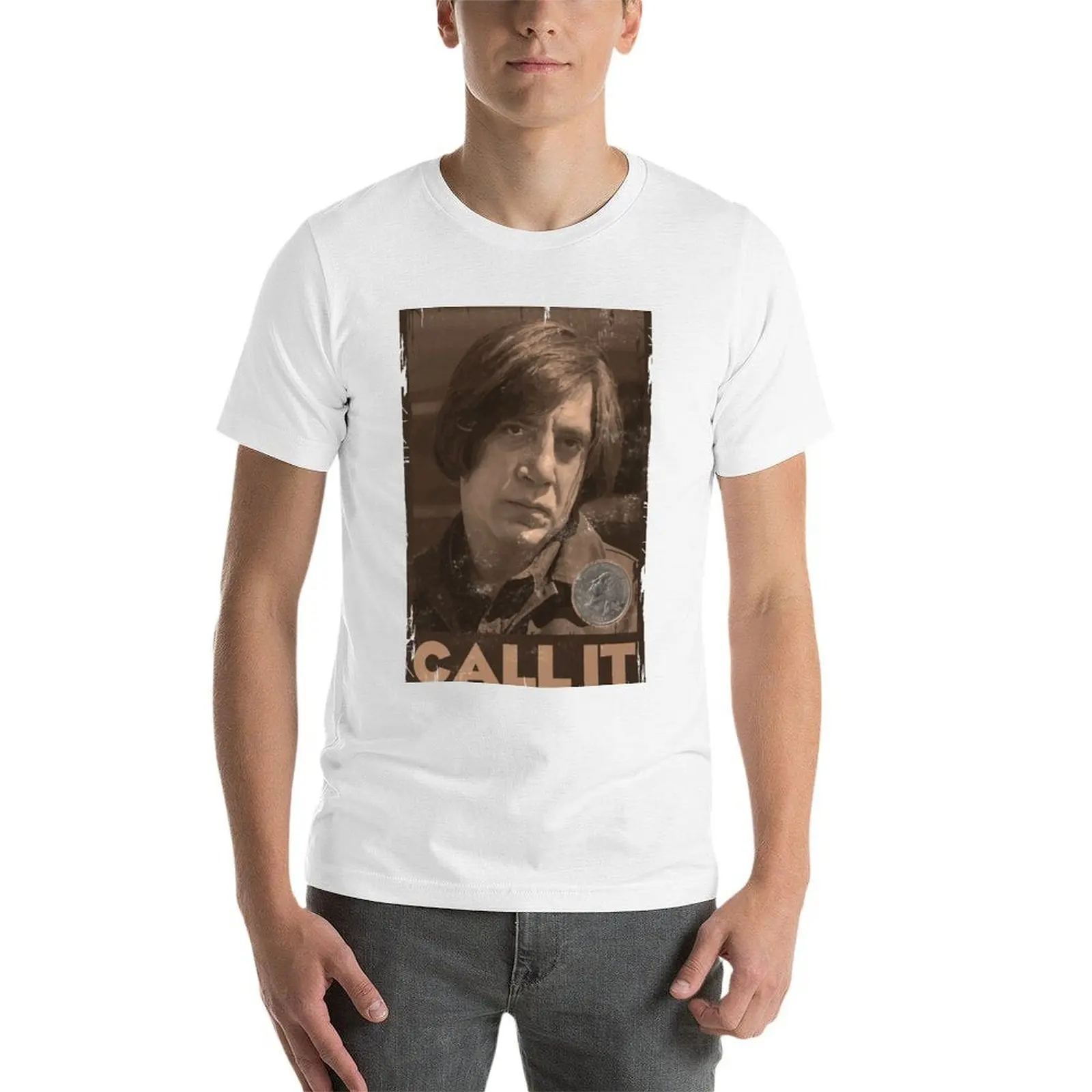 Geen land voor oude mannen - Anton Chigurh - Javier Bardem - Call It T-shirt t-shirts voor mannen katoenen zacht T-shirt