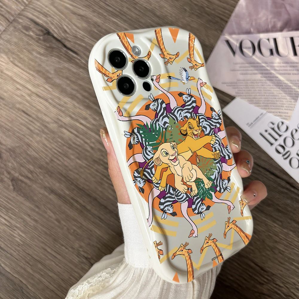 Lion King Simba Phone Case for Oppo Reno 12 11 8 7 6 5 4 Reno12 Reno11 Reno8 Reno7 Reno6 T Z F Pro 4G 5G Creamy Wave Soft Cover