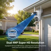 Caméra de surveillance WiFi ARCCTV à double objectif 4K 8MP, HD, conversation bidirectionnelle, suivi automatique, caméra de sécurité extérieure, vision nocturne couleur 4