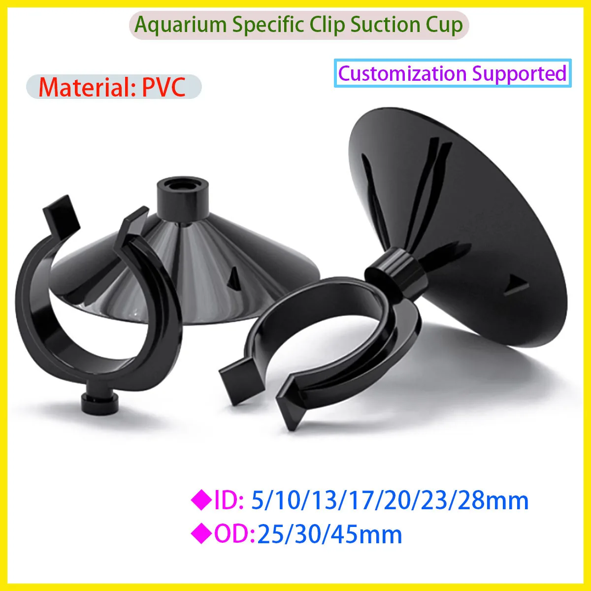 

Black Aquarium Suction Cup Air Tube Bracket Fish Tank Pump Air Tube Fixing Clip Accessories