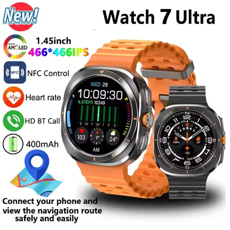 Smartwatch with dynamic island, heart rate and blood pressure monitoring, Bluetooth call, sports watch, round screen