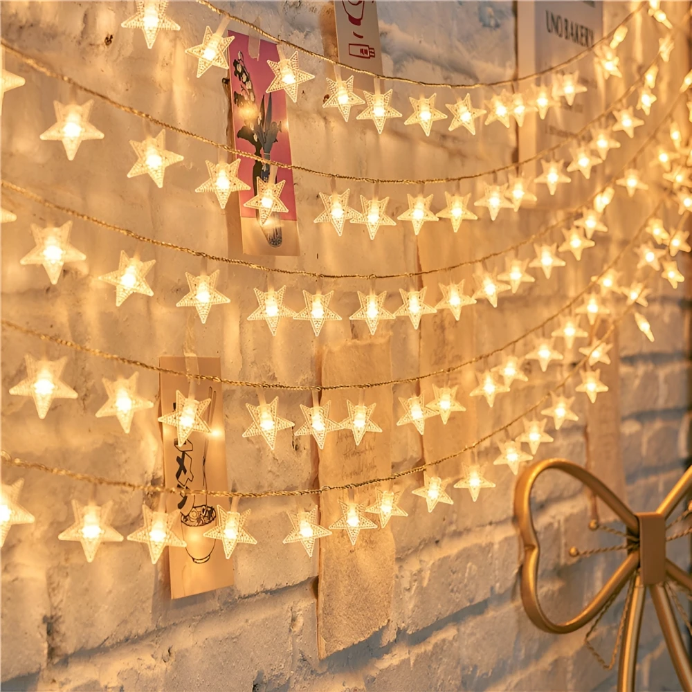

Star String Lights, Battery Operated 40/20/10 LED Cute Hanging Star Fairy Light for Bedroom Party Wedding Xmas Tree Decoration